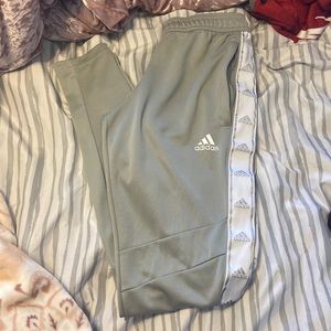 gray adidas sweatpants/joggers, in great condition, has the line on the side